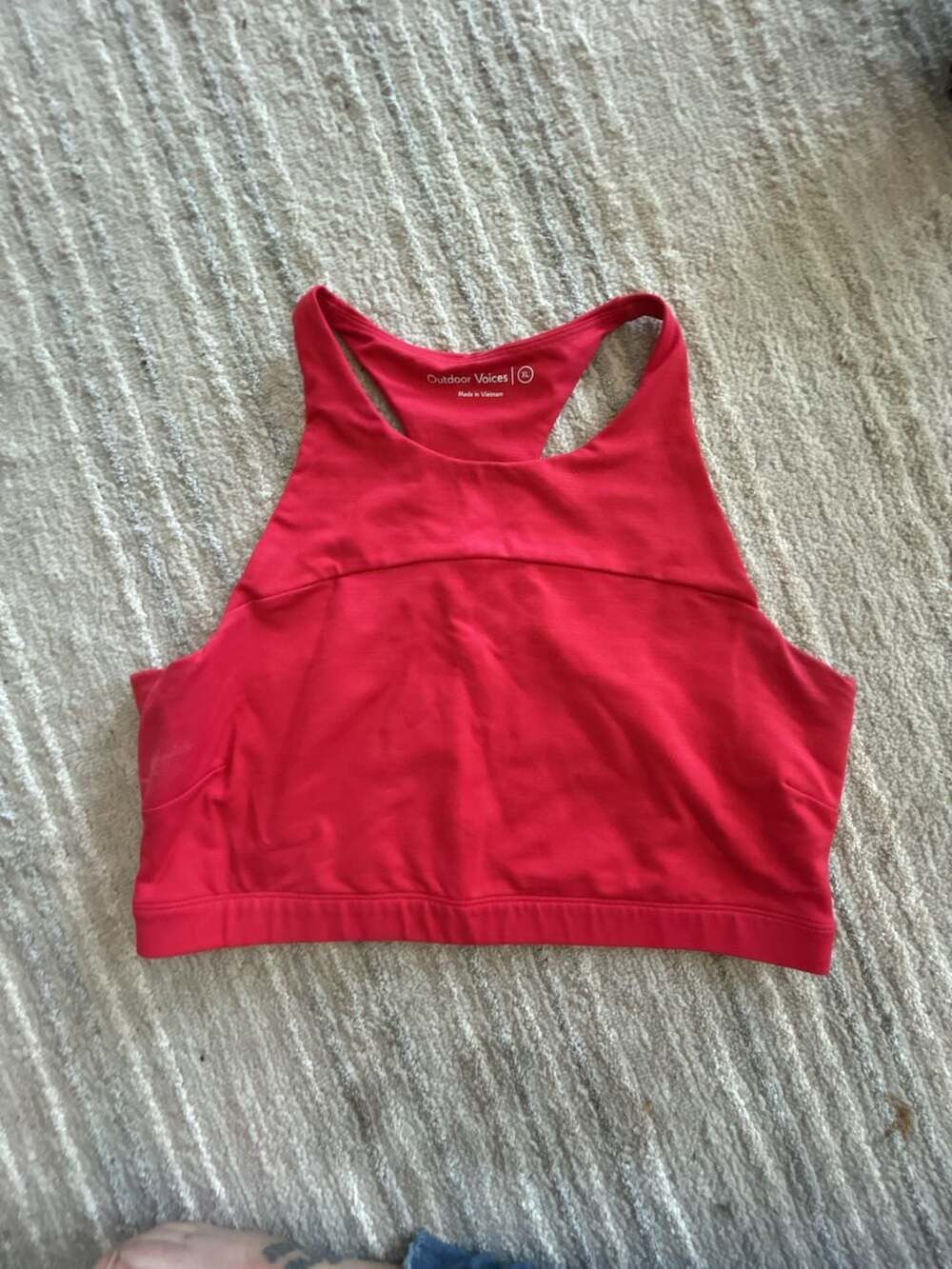 Outdoor Voices High Neck Racerback Sports Bra Red Size XL